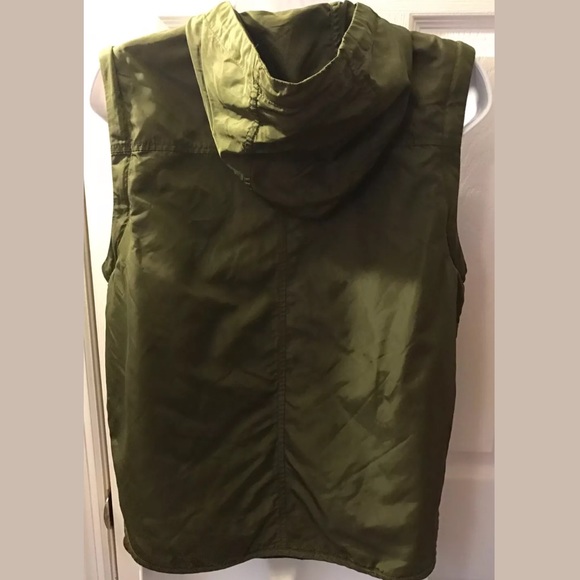 RALPH LAUREN Convertible Jacket Vest Coat Hooded Olive Green Plaid Lined Preppy - Picture 4 of 8